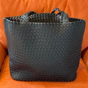 Ilse Jacobsen Reversible Black & Metallic Handbag
